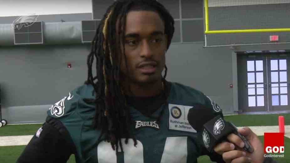 Philadelphia Eagles wide receiver Marcus Johnson tweeted a photo of him being baptized in the team's hotel swimming pool, just hours before the Eagles' victory Thursday night over the Carolina Panthers. (Image source: YouTube screenshot) Philadelphia Eagles wide receiver Marcus Johnson tweeted a photo of him being baptized in the team's hotel swimming pool, just hours before the Eagles' victory Thursday night over the Carolina Panthers. (Image source: YouTube screenshot)