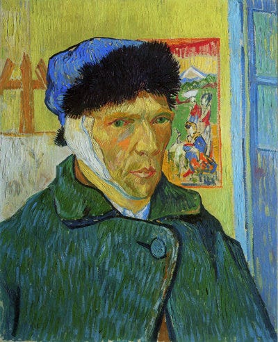 Vincent van Gogh, Self-Portrait with Bandaged Ear, 1889. Collection: The Samuel Courtauld Trust