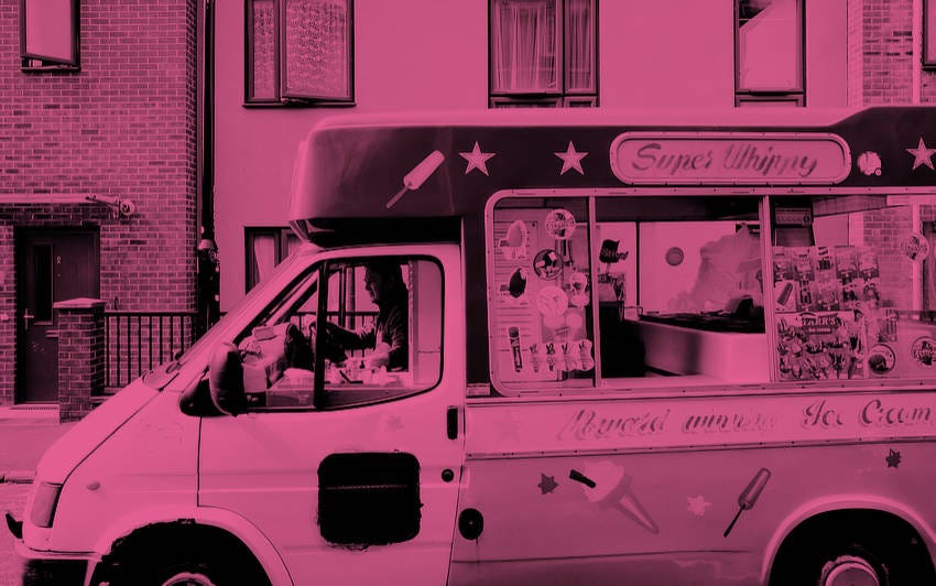 An ice cream van.