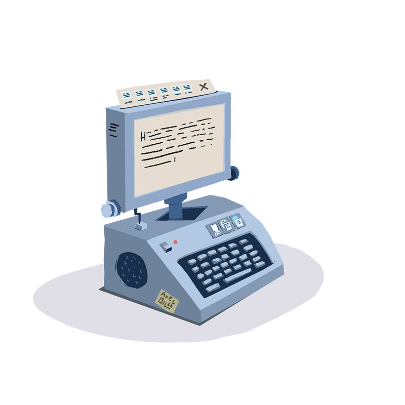 AXEL OIL Typewriter with screen