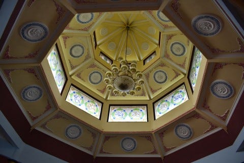 Gazing upwards at Cheng Ho Mosque. Photo: Stuart McDonald