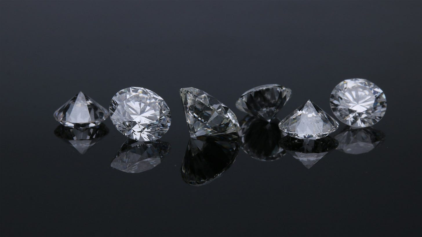 Beautiful diamonds in macro. 