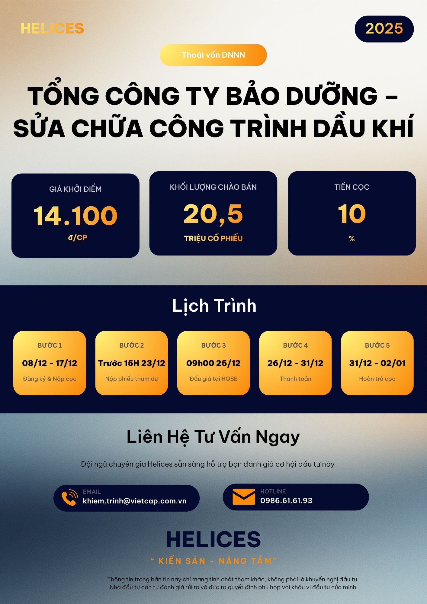 Đấu giá cổ phần Tổng công ty Bảo dưỡng Sửa chữa Công trình Dầu khí PVMR tháng 12/2025 - Phân tích đa chiều bởi Helices Đấu giá cổ phần Tổng công ty Bảo dưỡng Sửa chữa Công trình Dầu khí PVMR tháng 12/2025 - Phân tích đa chiều bởi Helices