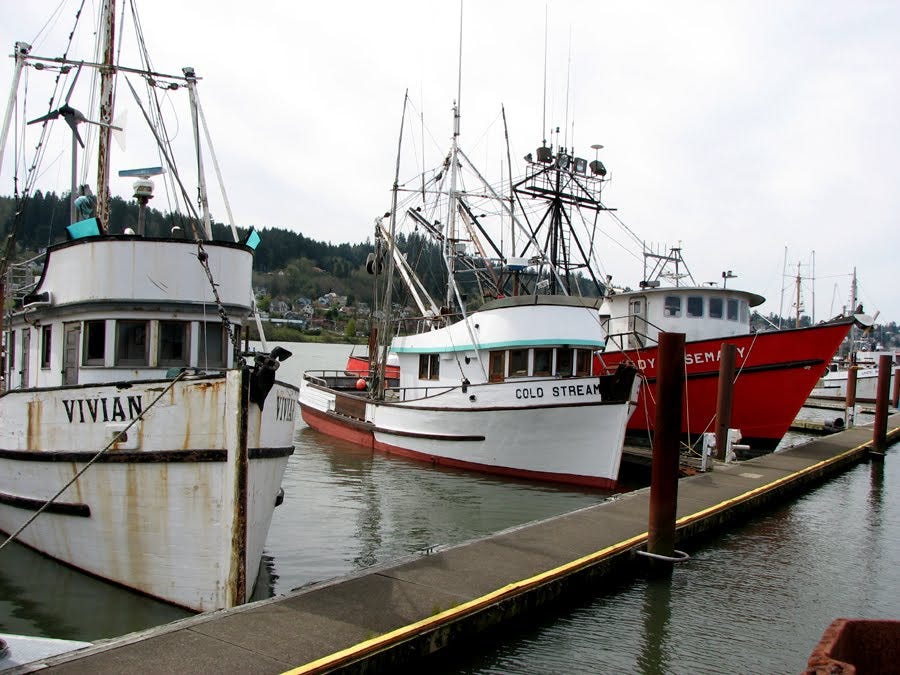 Astoria, Oregon, Daily Photo: Three Fishing Boats on a Saturday
