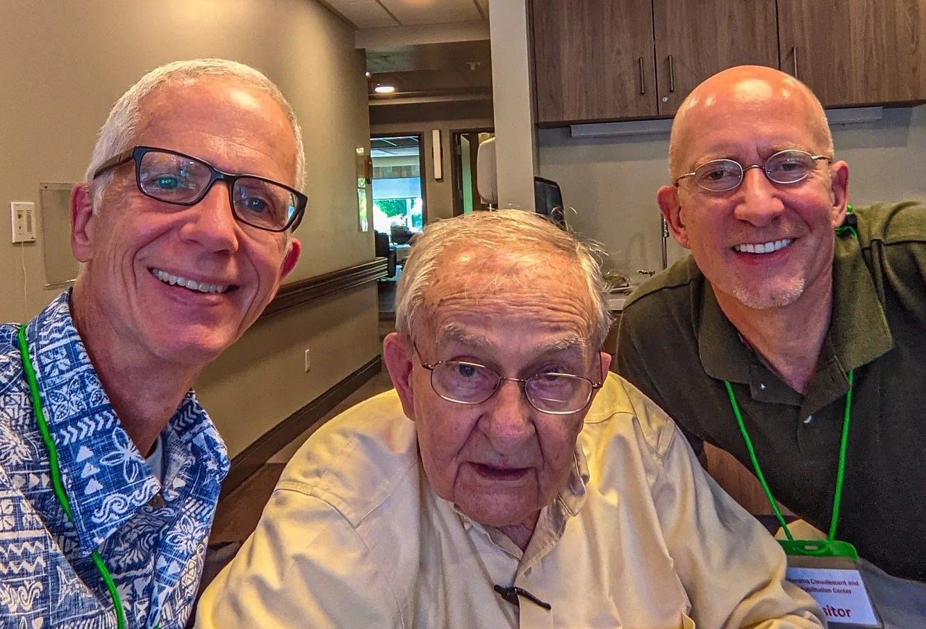 Michael, my 93-year-old father, and me.
