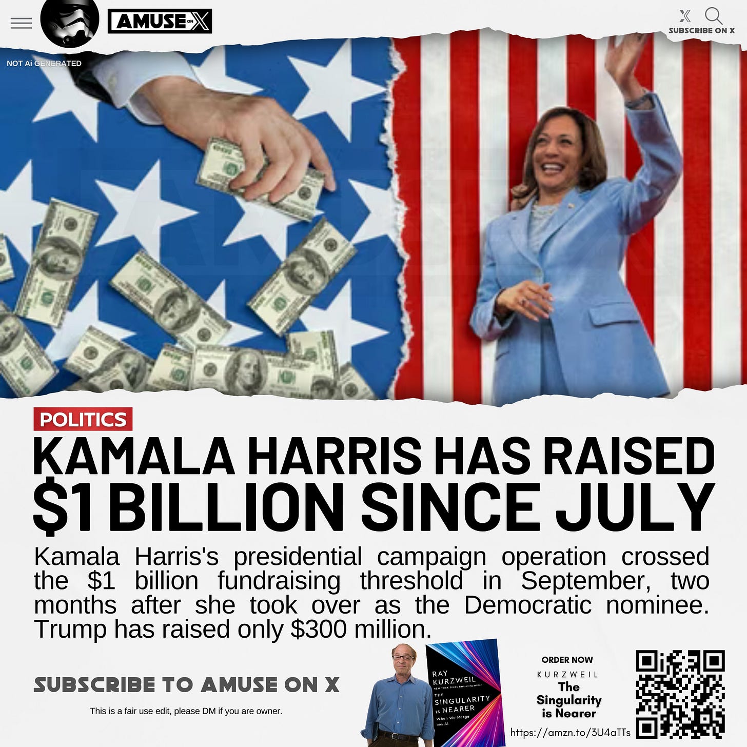 amuse on X: "MONEY: Hundreds of millions of untraceable dollars loaded on  prepaid debit cards have been funneled to the Harris campaign through  ActBlue. Kamala Harris has raised more than a billion