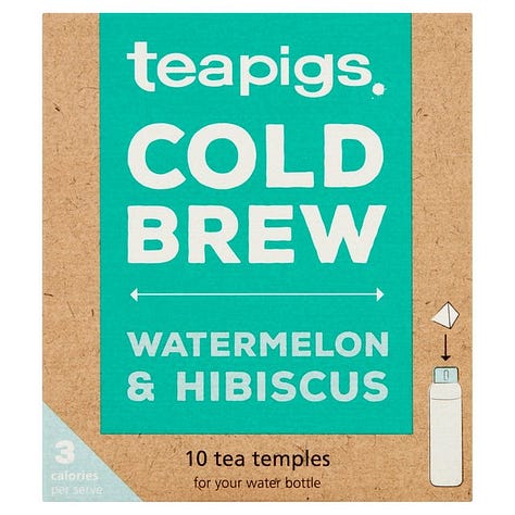 3 product images: gazpacho, coldbrew watermelon tea, pitta bread