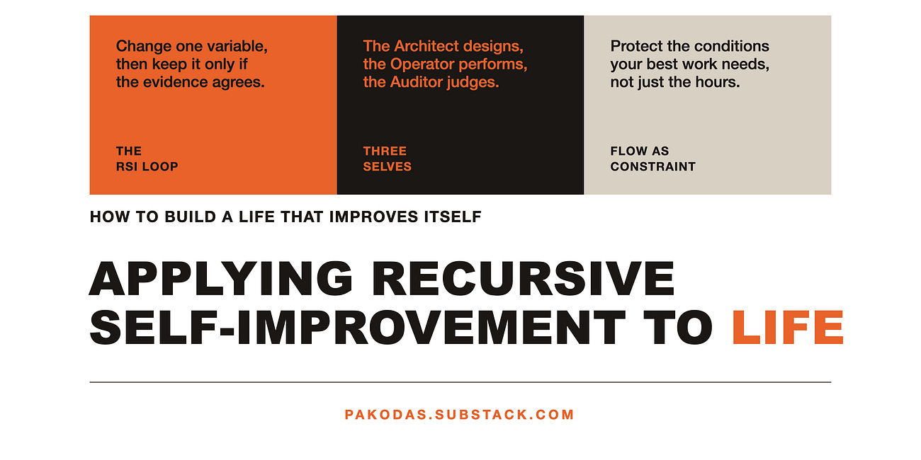 Applying recursive self-improvement to life