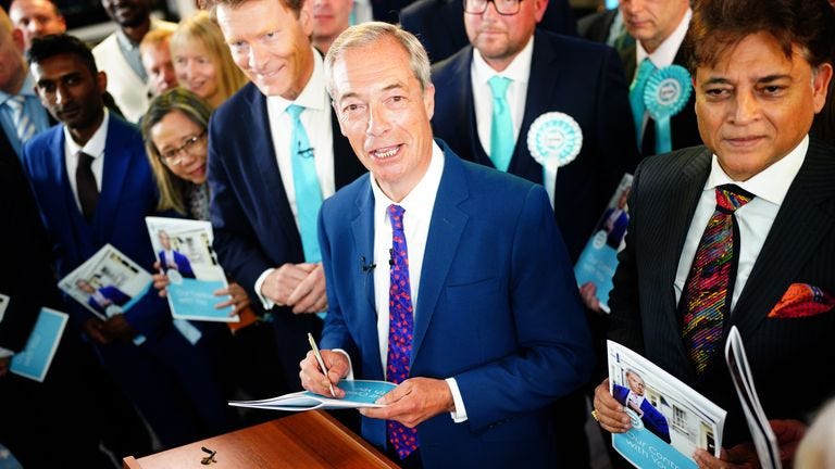 Nigel Farage says Reform's 'real ambition' is the next general election |  Politics News | Sky News