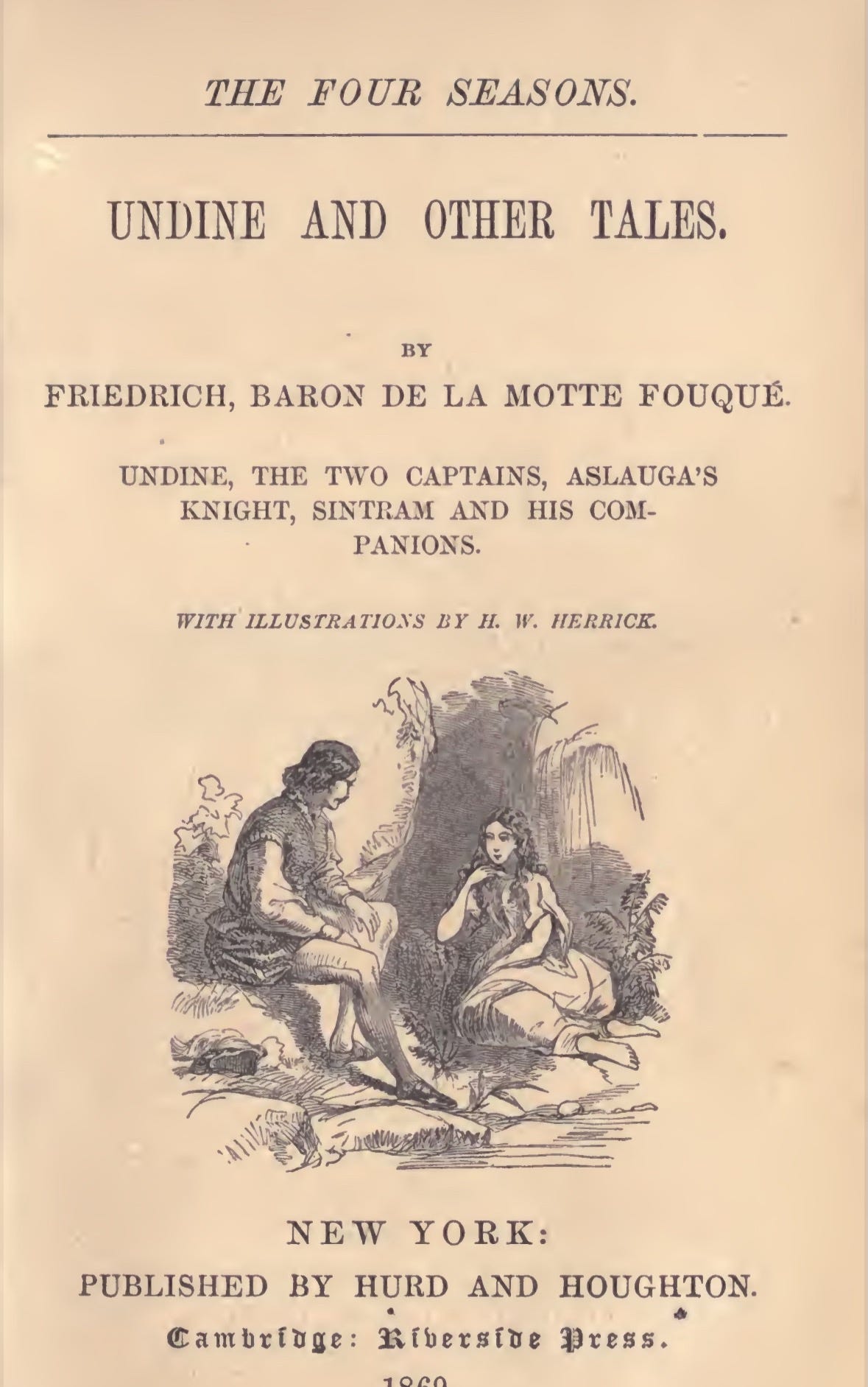 Undine and Other Tales, La Motte Fouqué - NY, 1860