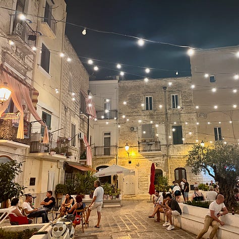 night time views of Bari