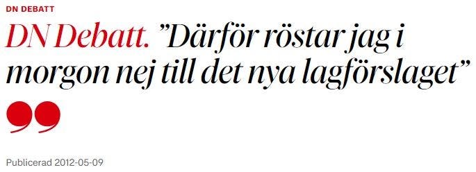 I wrote an op-ed in Sweden's largest morning paper, the day before the vote. I wrote an op-ed in Sweden's largest morning paper, the day before the vote.