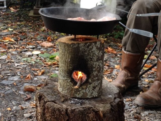 One Log Rocket Stove