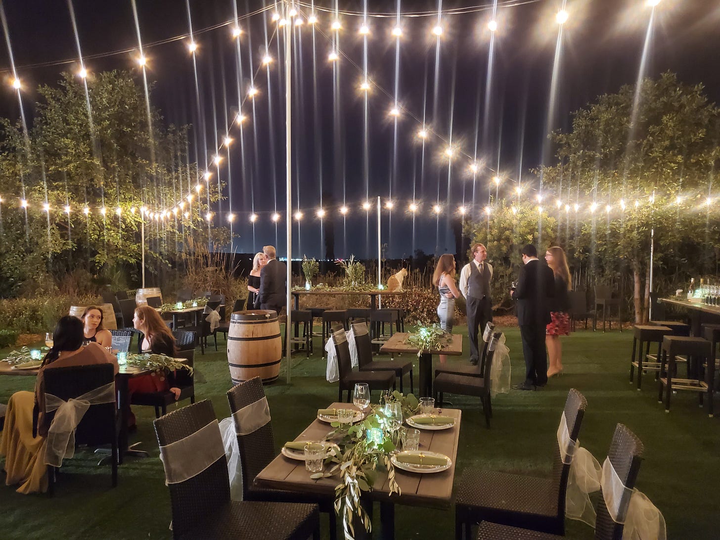 Alicia Stickney, Nicole Sevey, Corrie Burkart, Robin Kasper, Donn Kasper, Brenna Dixon, Brad Bishop, Ruben Rojas, and Sasha Kasper waiting for the sun to set on the set of The Not by Courtney Hoskins