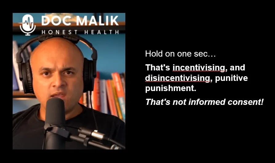 No Jab, No Pay: "That's not informed consent!" 