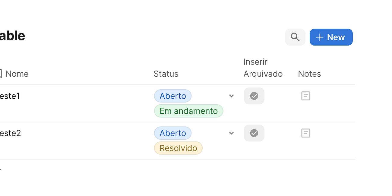 CODA - Adicionando valores a uma coluna com botão