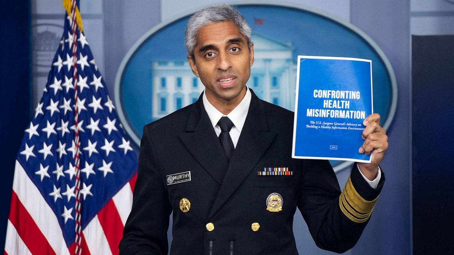 Surgeon general warns misinformation an 'urgent threat' to public health -  ABC News