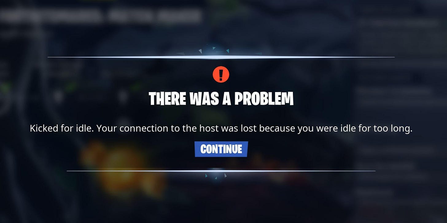 Kicked for being idle while building in my SSD : r/FORTnITE