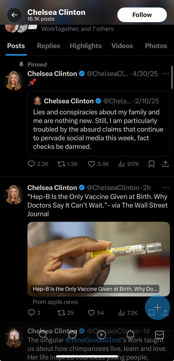 Chelsea Clinton on X