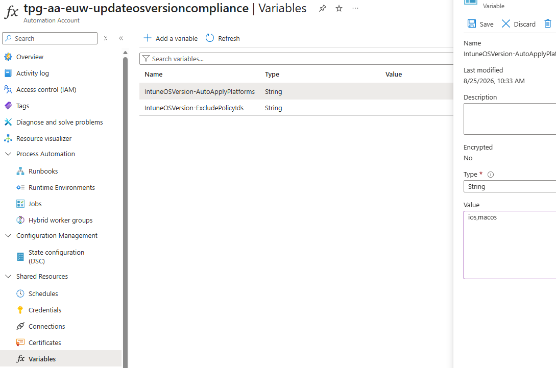 Figure 03: Set the OS variables