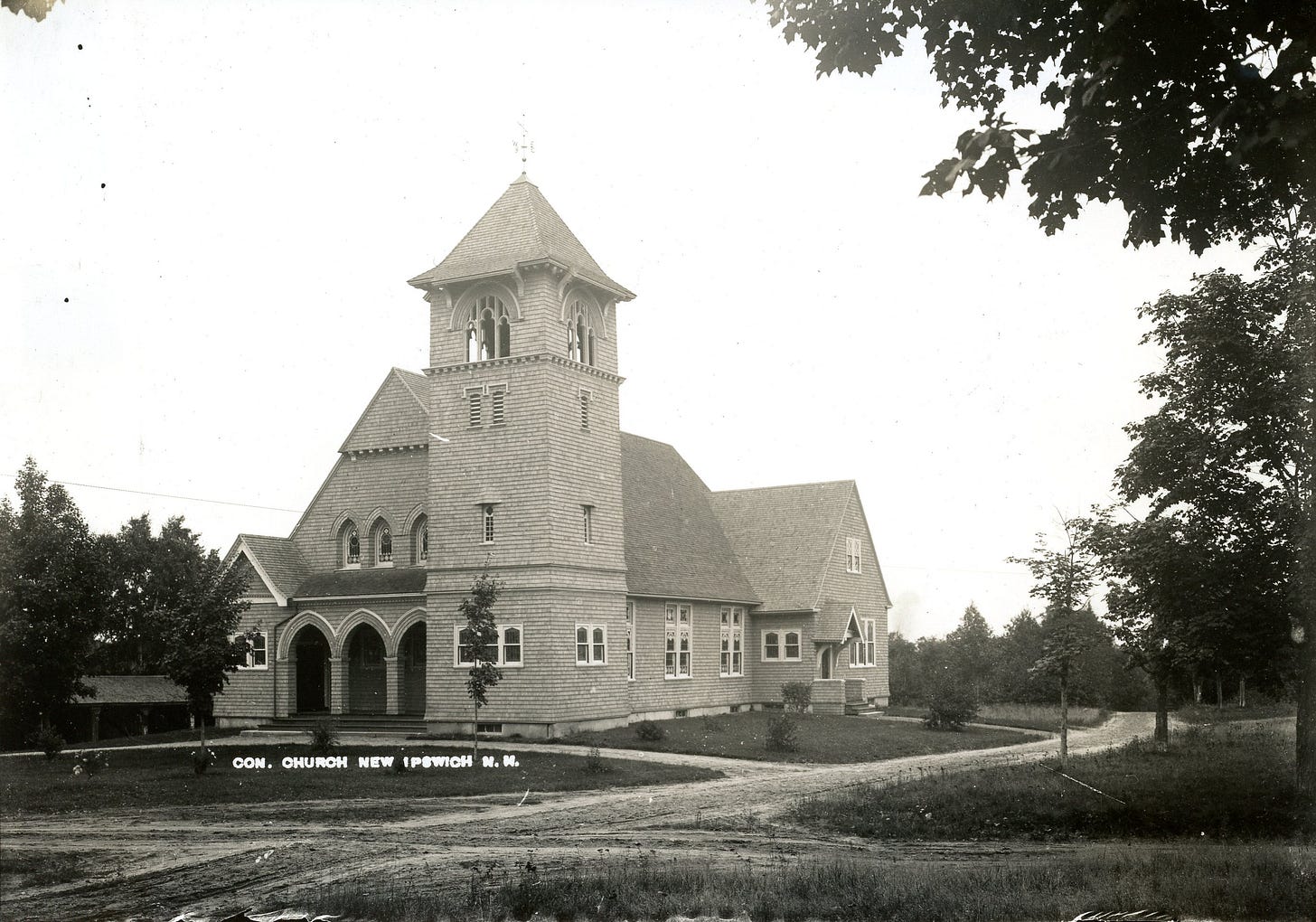 Church with landscaping