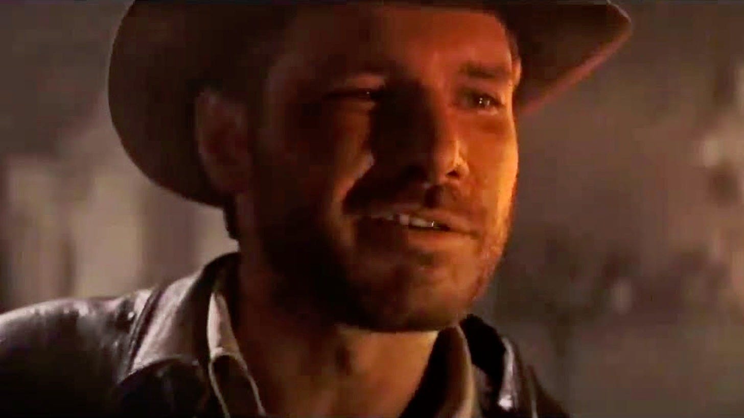Harrison Ford as Indiana Jones in the Raiders of the Lost Ark trailer. Image: Paramount Pictures Harrison Ford as Indiana Jones in the Raiders of the Lost Ark trailer. Image: Paramount Pictures