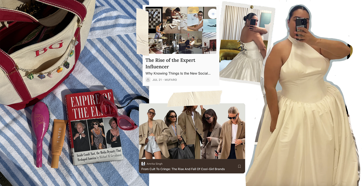 images of a book, Ana Escalante for WWW, and Substack articles