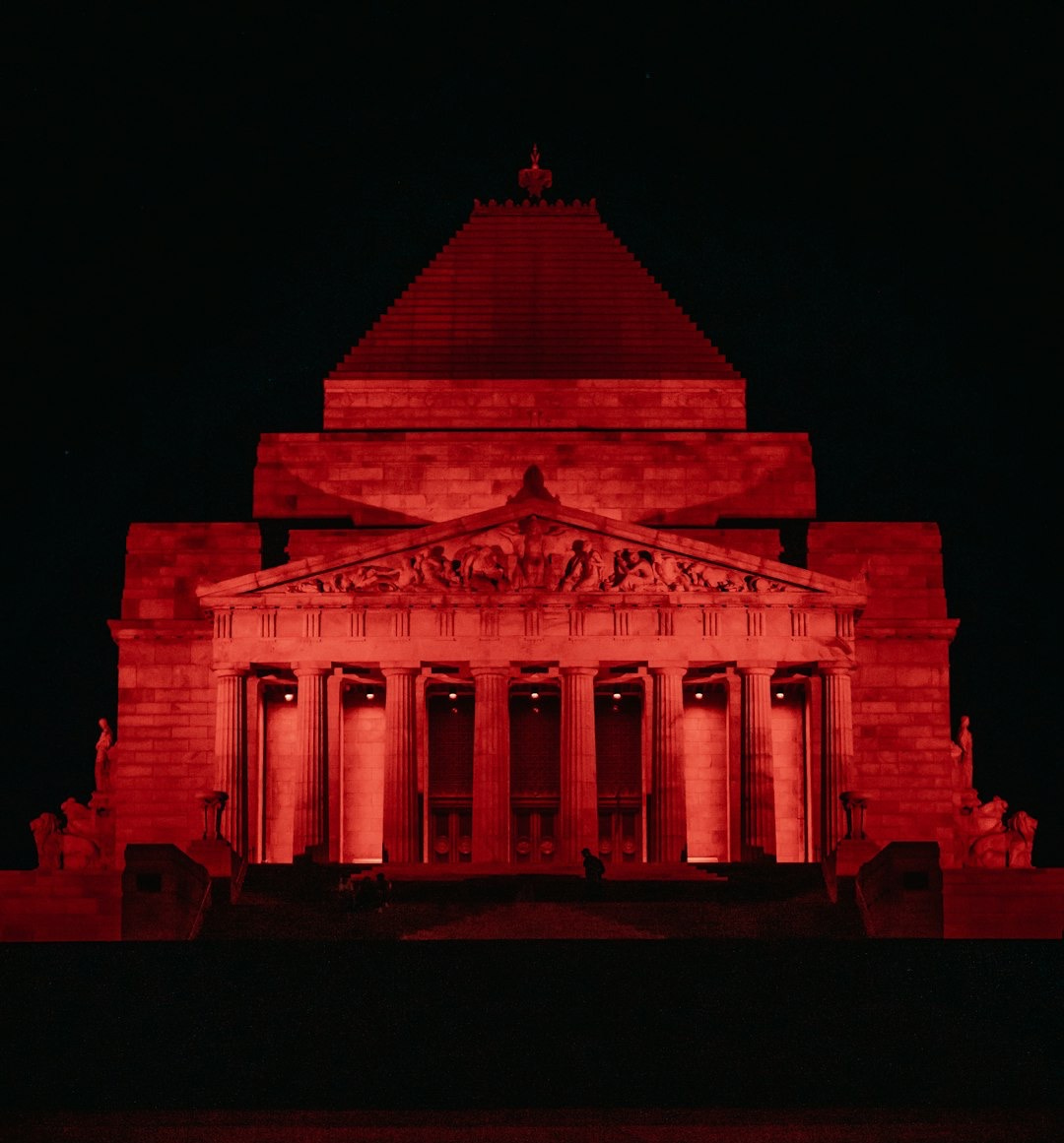 white and brown concrete building during night time