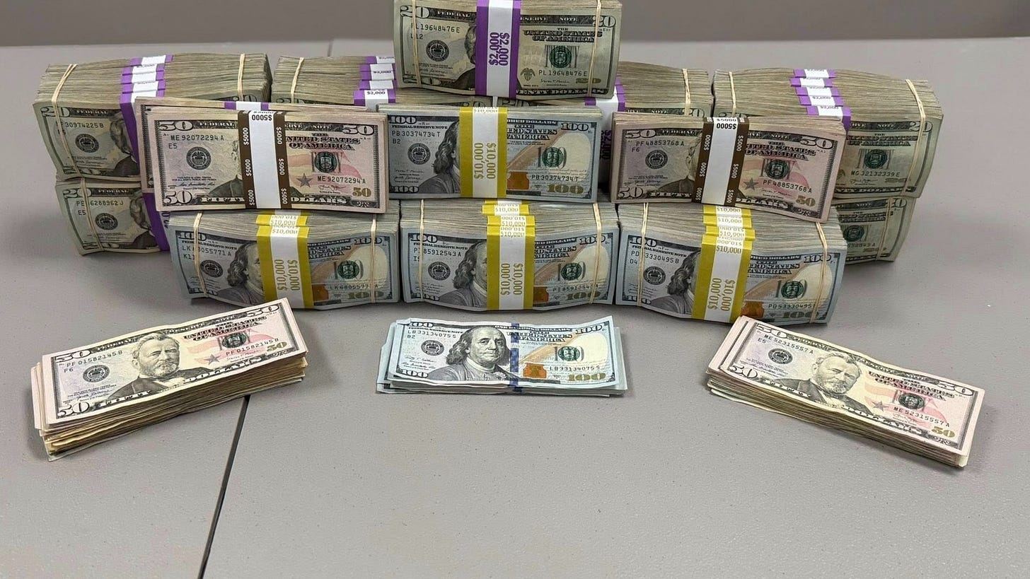 A K9 belonging to the Kleberg County Attorney Specialized Crimes & Narcotics Task Force sniffed out $312,495 hidden under a car seat. A K9 belonging to the Kleberg County Attorney Specialized Crimes & Narcotics Task Force sniffed out $312,495 hidden under a car seat.