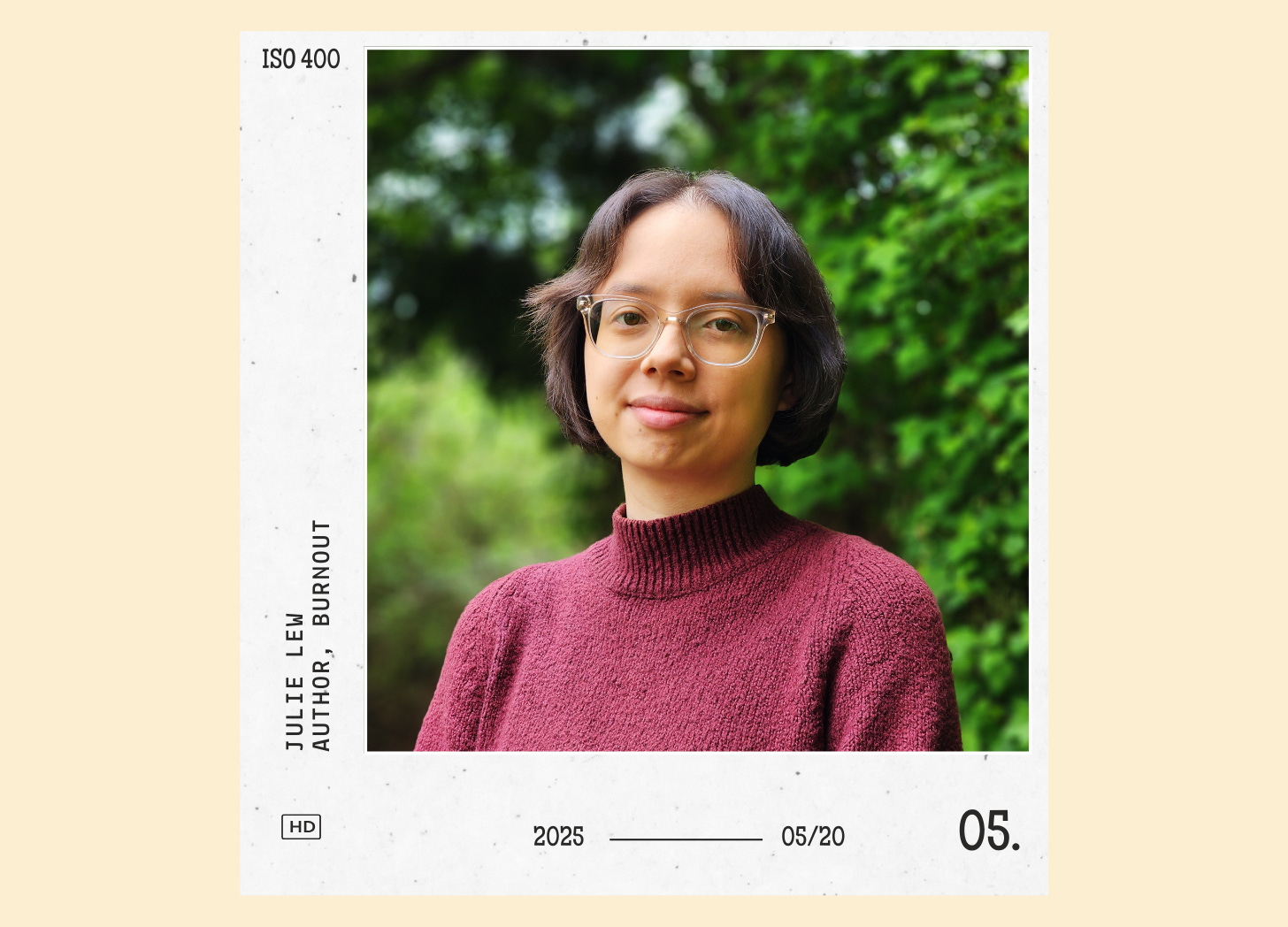 Julie Lew, author, burnout