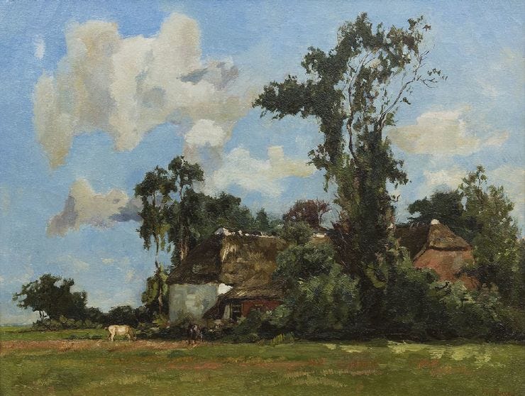 'Boerderij in de zomer' - olieverf op doek: Willem de Zwart (collectie Simonis & Buunk)