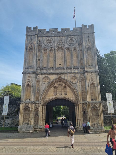 Pictures of Bury St Edmunds including the cathedral, abbey ruins and Angel Hotel