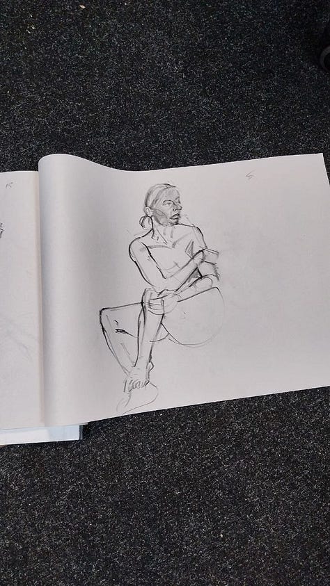 life model sketches in Cardiff
