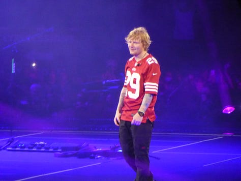 Collection of photos of Ed Sheeran in concert at Levis Stadium