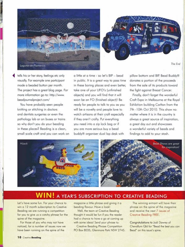 australia creative beading magazine 6.3 bead embroidery beadwork thelonebeader Boston artist australia creative beading magazine 6.3 bead embroidery beadwork thelonebeader Boston artist