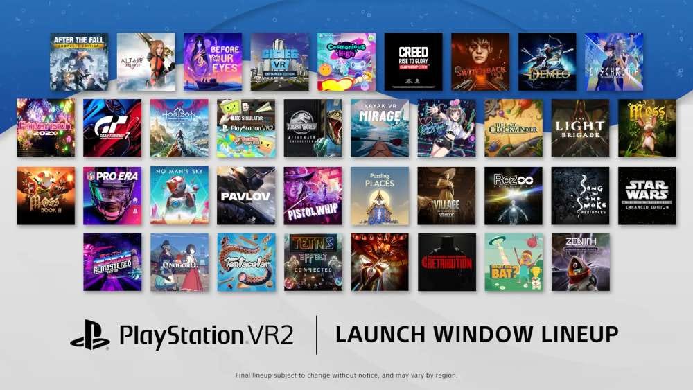 PSVR 2 launch lineup