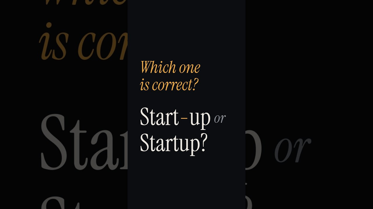Which one is correct? Start-up or Startup? Watch the Short on YouTube Which one is correct? Start-up or Startup? Watch the Short on YouTube