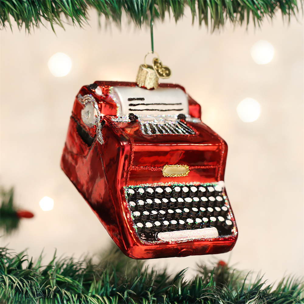 Red Typewriter Ornament