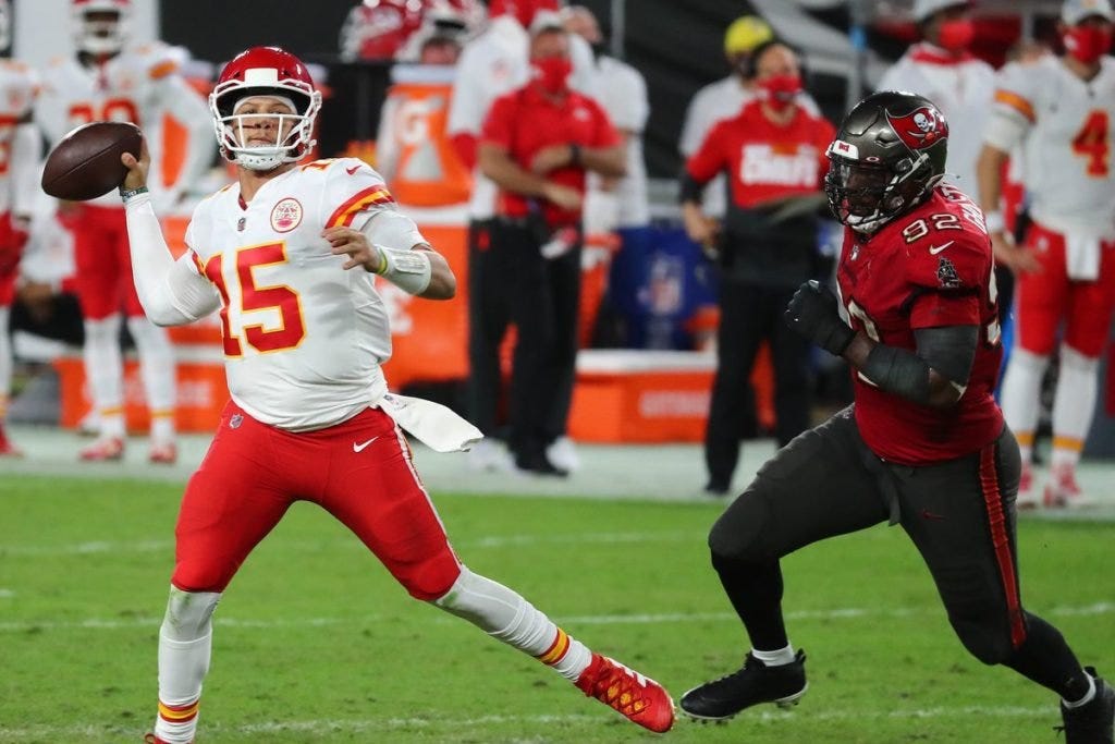 Patrick Mahomes vs Buccaneers, 2020.
