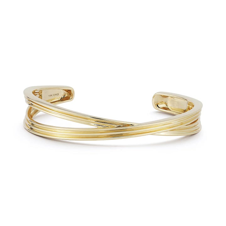 Dana Rebecca Designs 14k Gold Nana Bernice Crossover Cuff