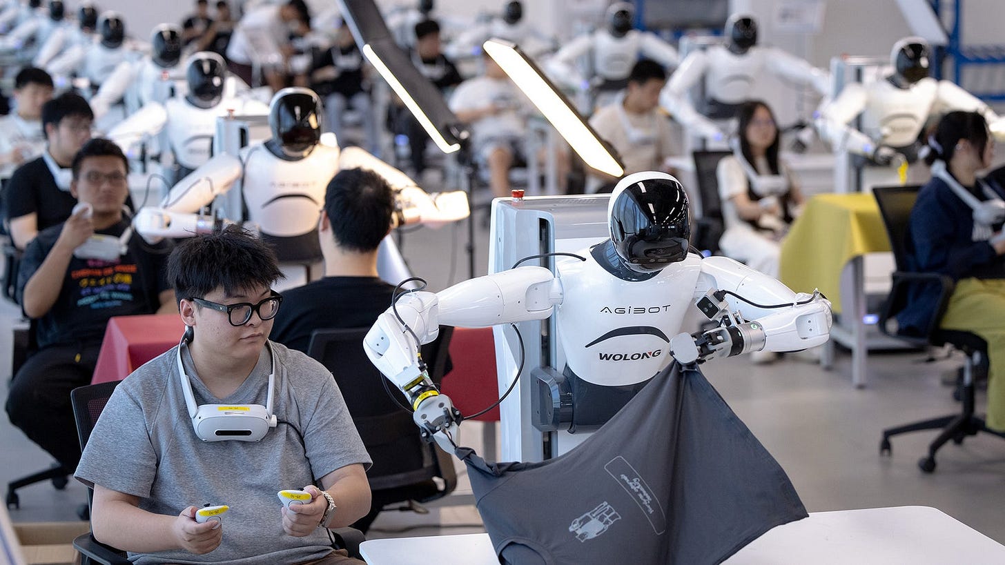 Chinese workers teach humanoid robots everyday tasks - Rest of World Chinese workers teach humanoid robots everyday tasks - Rest of World