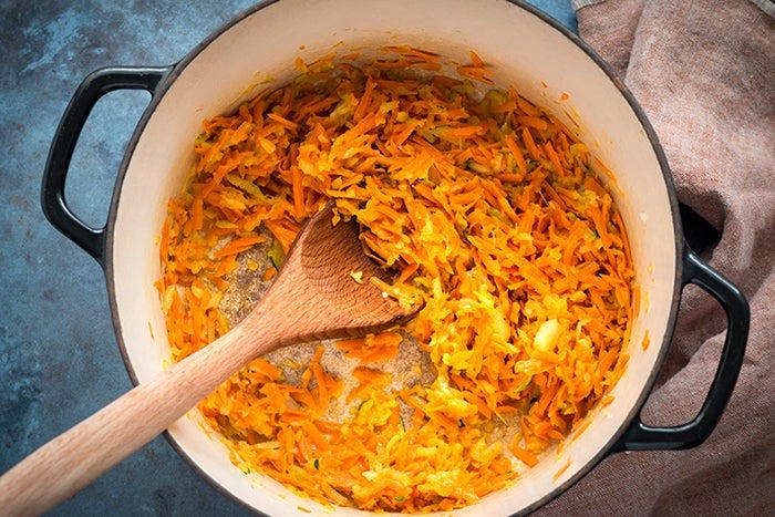 aromatics sauteeing for ginger turmeric chicken soup aromatics sauteeing for ginger turmeric chicken soup