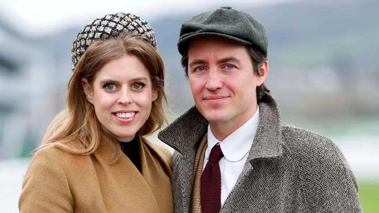 Princess Beatrice and Edoardo Mapelli Mozzi' smiling together Princess Beatrice and Edoardo Mapelli Mozzi' smiling together