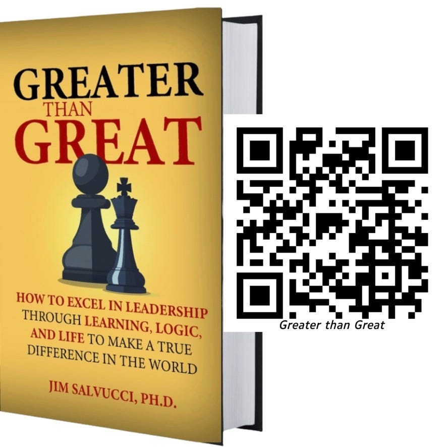 Image of Greater than Great book with a yellow cover and a QR code alongside it. Image of Greater than Great book with a yellow cover and a QR code alongside it.