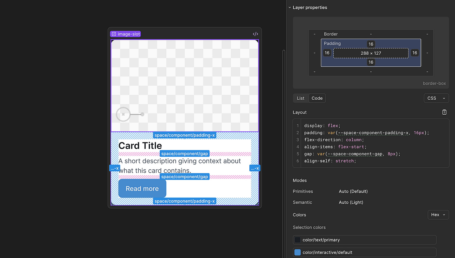 auto layout and tokens