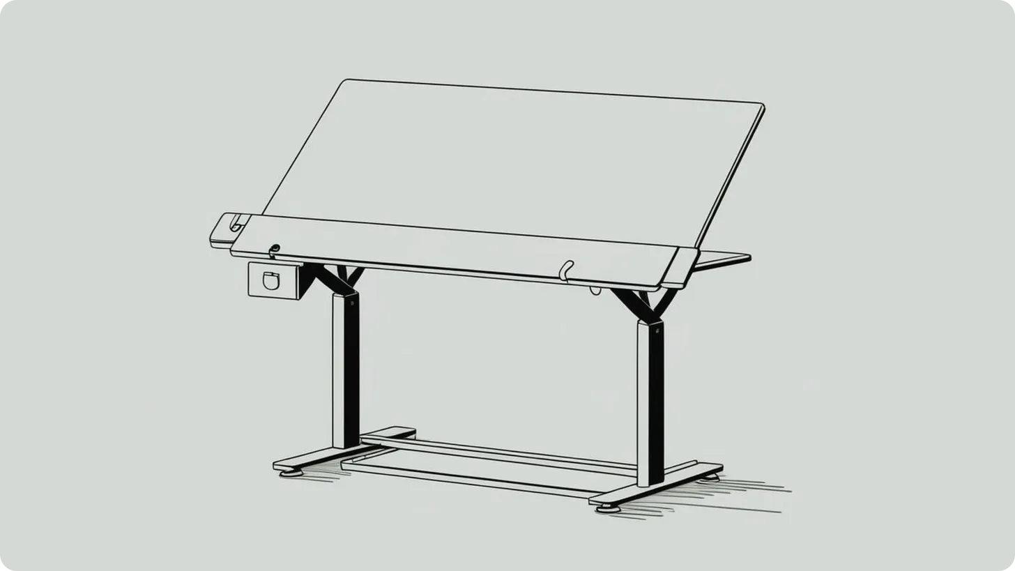 A simple illustration of a drafting table