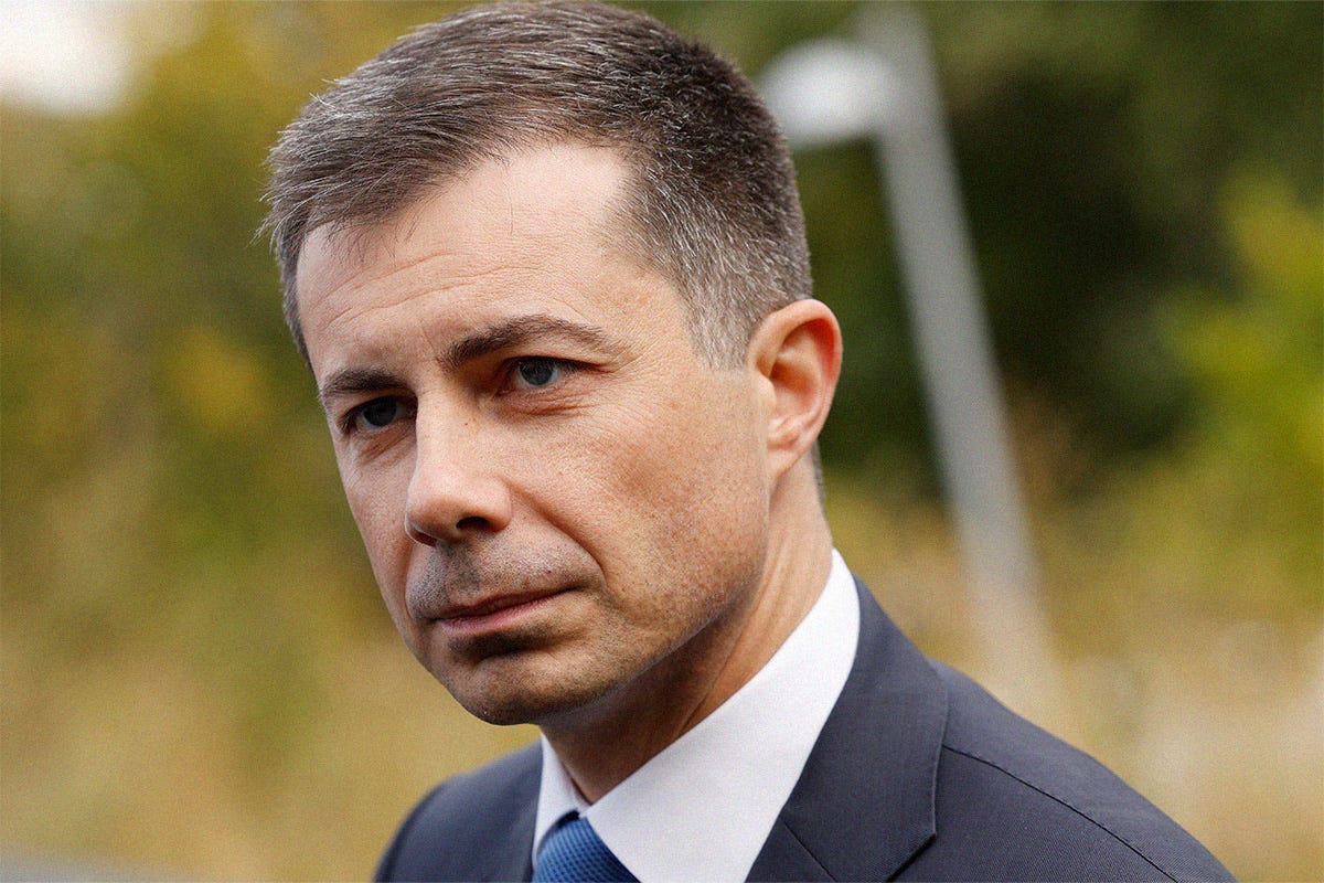 U.S. Secretary of Transportation Pete Buttigieg speaks to reporters after a groundbreaking ceremony for the Long Bridge Project at the Long Bridge Aquatic Center on October 15, 2024 in Arlington, Virginia. U.S. Secretary of Transportation Pete Buttigieg speaks to reporters after a groundbreaking ceremony for the Long Bridge Project at the Long Bridge Aquatic Center on October 15, 2024 in Arlington, Virginia.