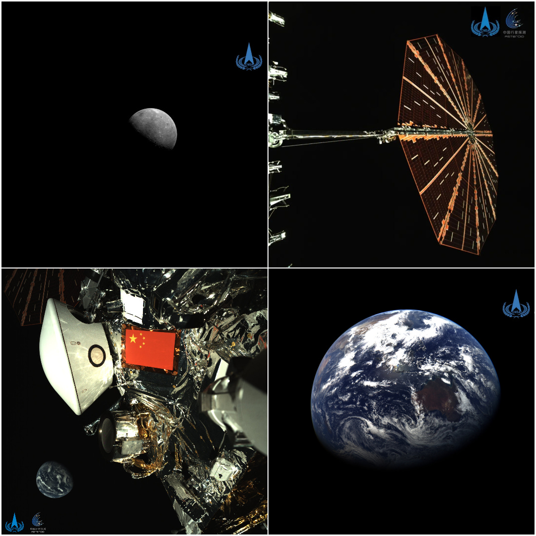 Images captured by Tianwen-2’s onboard cameras capture its departure from Earth shortly after launch, shared between June and October 2025. Images captured by Tianwen-2’s onboard cameras capture its departure from Earth shortly after launch, shared between June and October 2025.