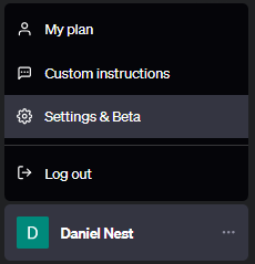 ChatGPT profile selection
