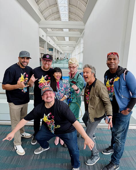 John Toma (That 80s Dude) with Friends and Egon + Richard Chavez (Poncho from Predator)